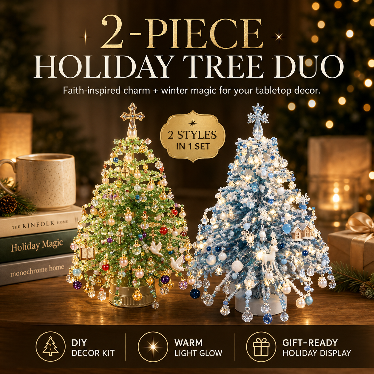 UPsell🎄✨ DIY Beaded Christmas Tree Kit – 🎅Create Your Own Sparkling Holiday Decoration | Dlosyvo®