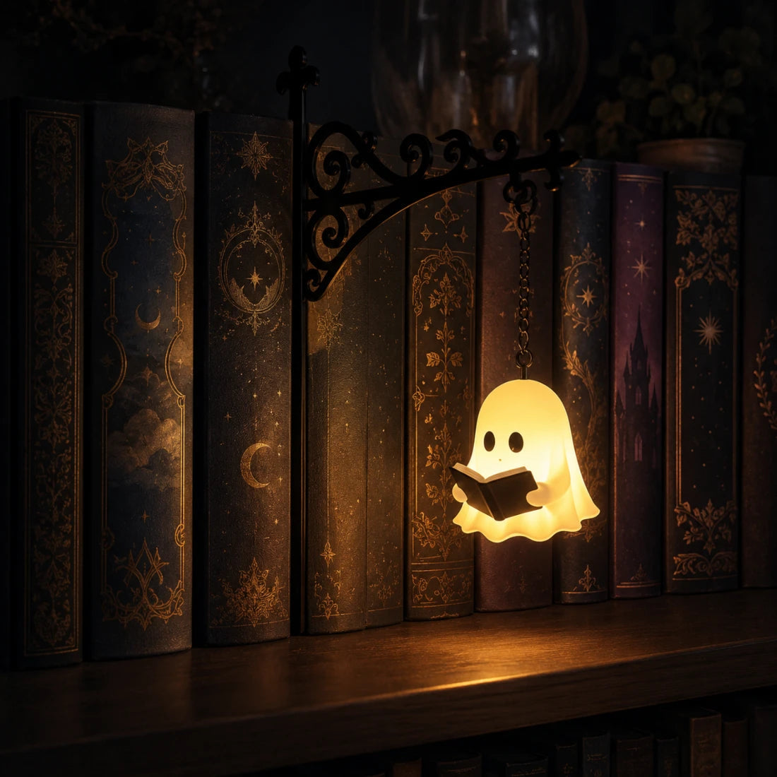 🎃Shockingly Low Price| Ghost Library Lantern – Cozy LED Reading Lamp:The Coziest Thing on the Internet Right Now.