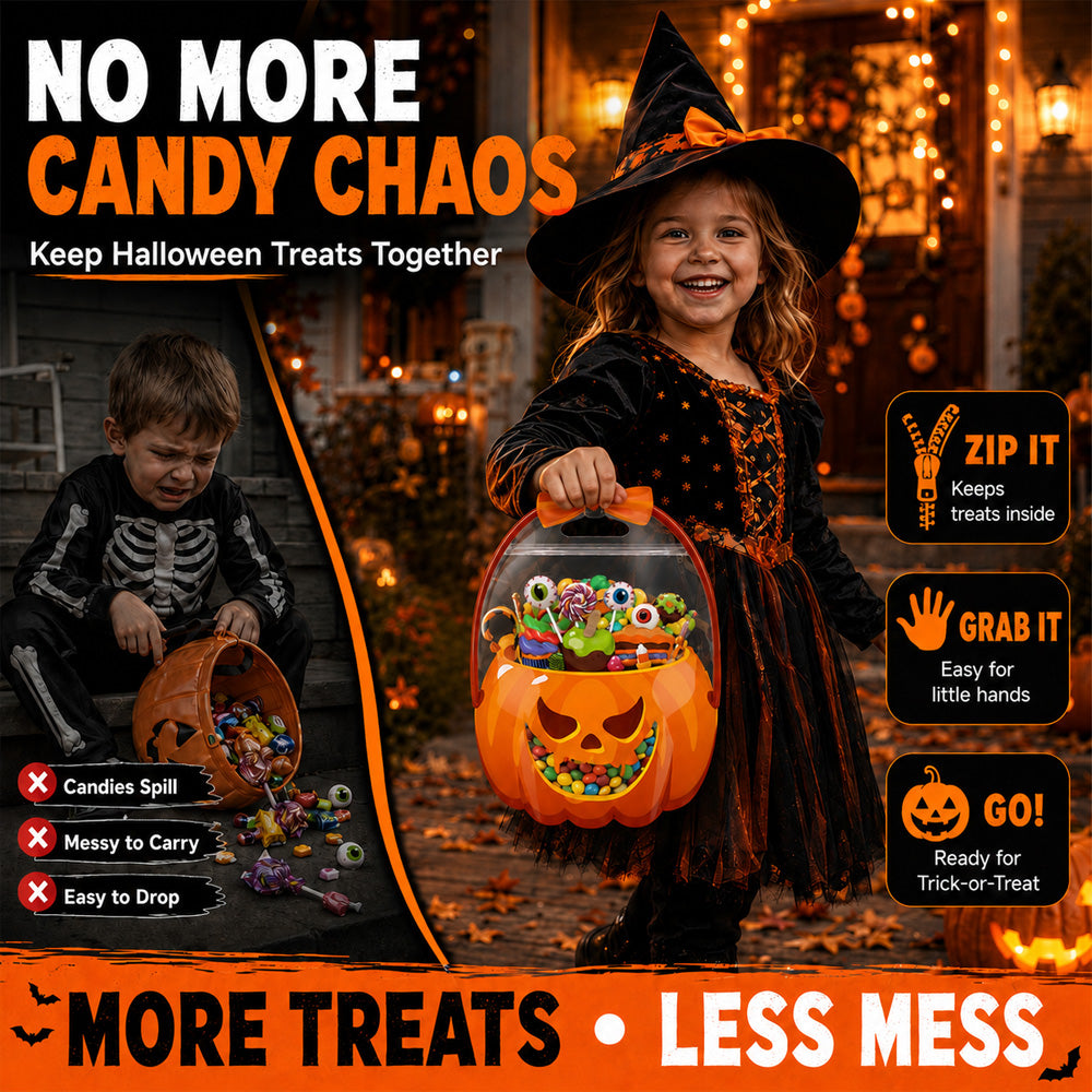 🎃 Unique Halloween Design| Goodie Bags Plastic Candy Bag perfect for candy, gifts, and creative packaging.