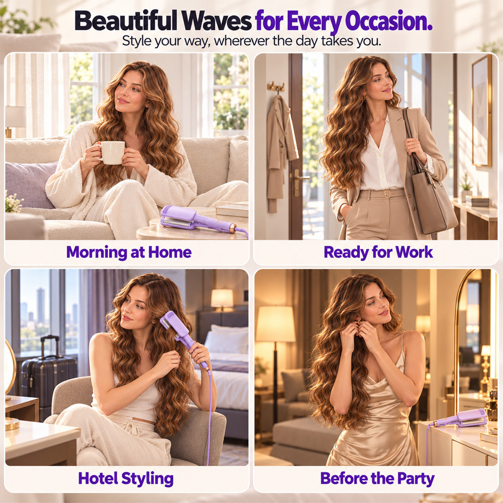 💐 Wavy Curling Iron – Salon shine & heat protection
