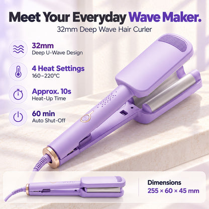 💐 Wavy Curling Iron – Salon shine & heat protection