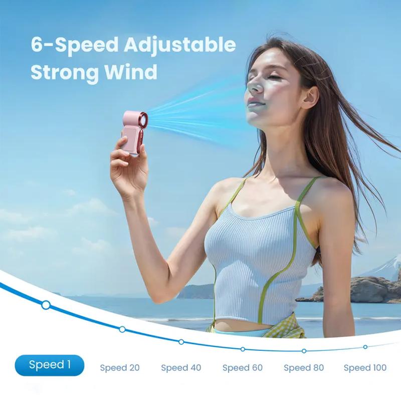 Dlosyvo®🥳2026 HOT SALE🥳50K+ SOLD!❄️  Turbo Handheld Fan – 16900 RPM, 6 speeds, LED display. 3000mAh battery, 10.7hrs cooling. Pocket‑sized power!