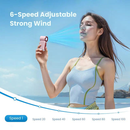 Dlosyvo®🥳2026 HOT SALE🥳50K+ SOLD!❄️  Turbo Handheld Fan – 16900 RPM, 6 speeds, LED display. 3000mAh battery, 10.7hrs cooling. Pocket‑sized power!