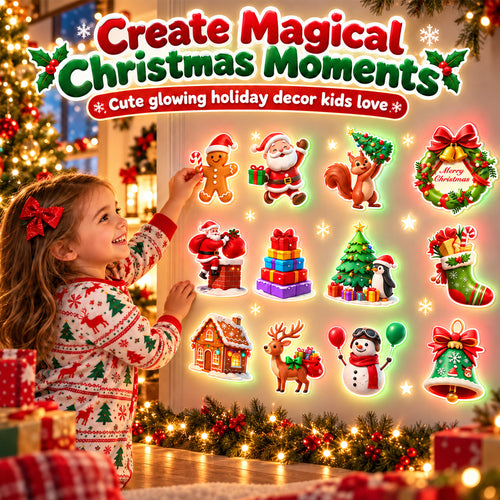 🥳2026 HOT SALE🥳💞50K+ SOLD! 🎄 Light-Up Christmas Wall Decals | No Drill, No Wires, Instant Holiday Glow 🎄