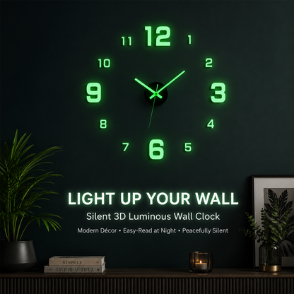 🕒Dlosyvo® Modern 3D Digital Wall Clock 🏠– Silent Acrylic Luminous Wall Decor, Night Glow Easy-Read Time Display, Stylish Home Decoration & Gift