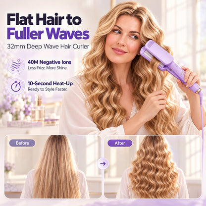 💐 Wavy Curling Iron – Salon shine & heat protection
