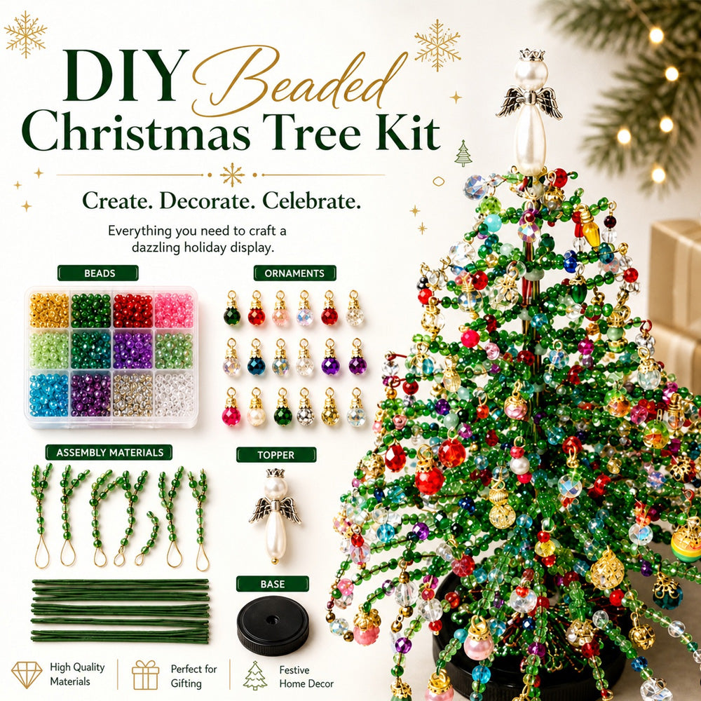 🎄✨ DIY Beaded Christmas Tree Kit – 🎅Create Your Own Sparkling Holiday Decoration | Dlosyvo®
