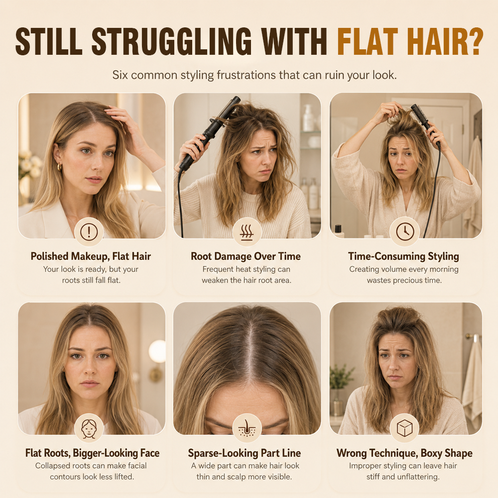 💇 Professional stylist approved💈 Dlosyvo® Wireless Heated Volumizing Root Clip