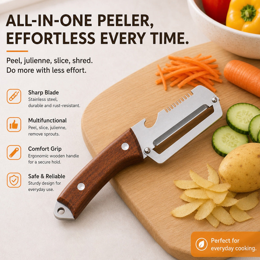 upsell🥕 2-in-1 Multifunctional Vegetable Peeler Set | Peel, Slice & Julienne