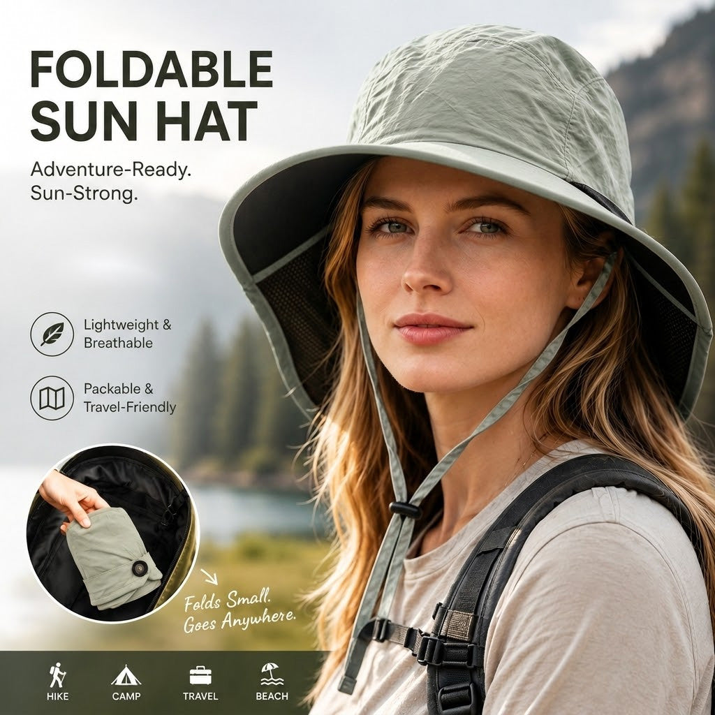 Dlosyvo® 🧢 40% OFF NOW! 🌞 Unisex Foldable Bucket Hat – UPF 50+ Sun Protection & Breathable – Adjustable & Packable for Outdoor 🏕️