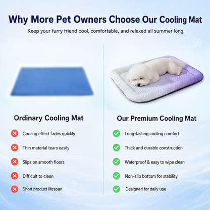 ❄️Pet Cooling Mat for Dogs & Cats 🐾  Naturally Cool Ice-Silk Pad • Breathable, Washable & Soft Dlosyvo®