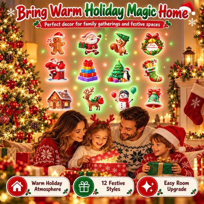 🥳2026 HOT SALE🥳💞50K+ SOLD! 🎄 Light-Up Christmas Wall Decals | No Drill, No Wires, Instant Holiday Glow 🎄