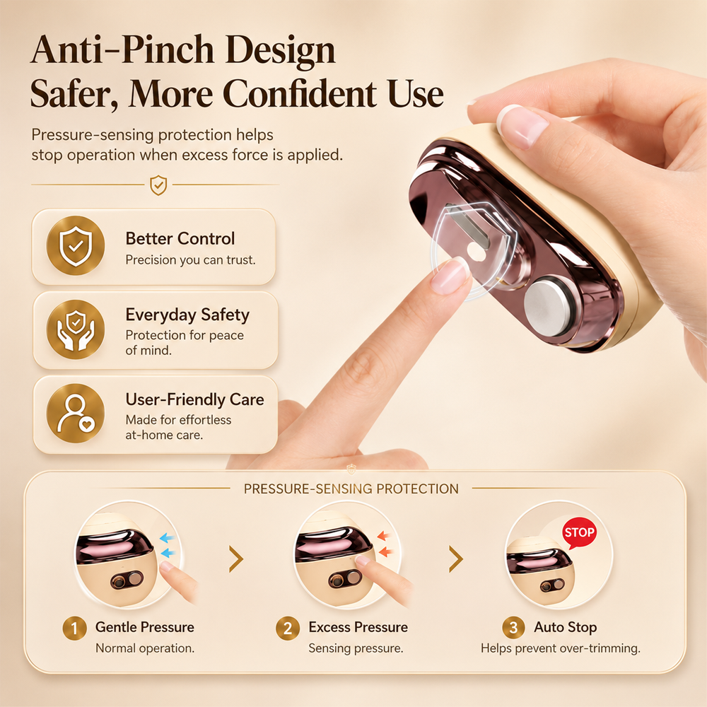 upsell ✂️ LIMITED-TIME 50% OFF! 2-in-1 Smart Electric Nail Clipper & Polisher – Anti-Pinch Safety & LED Light 💅