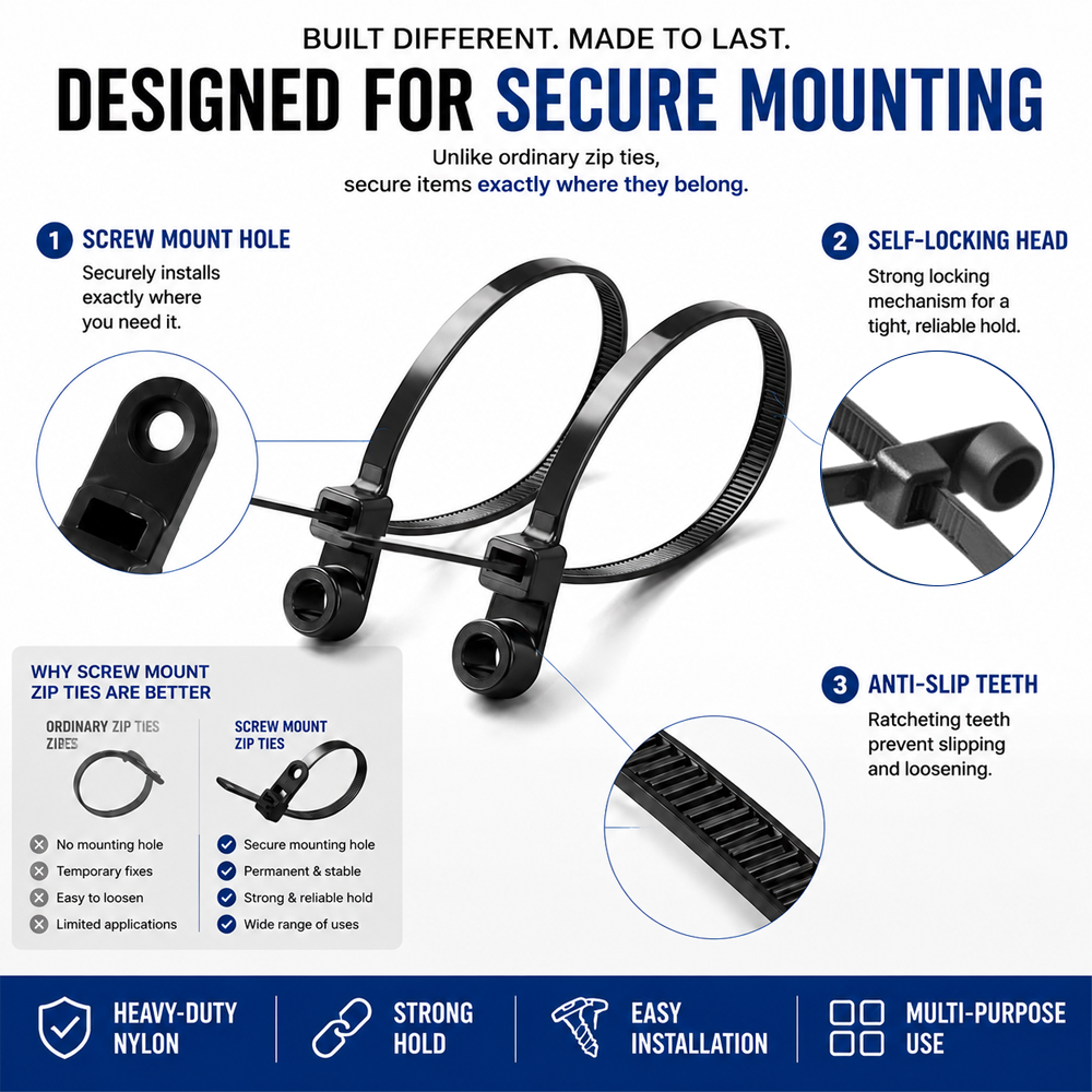 ✂️ LIMITED-TIME 50% OFF! ! Car Body Fastener Zip Ties – UV Resistant Replacement for Screws & Clips  Dlosyvo®
