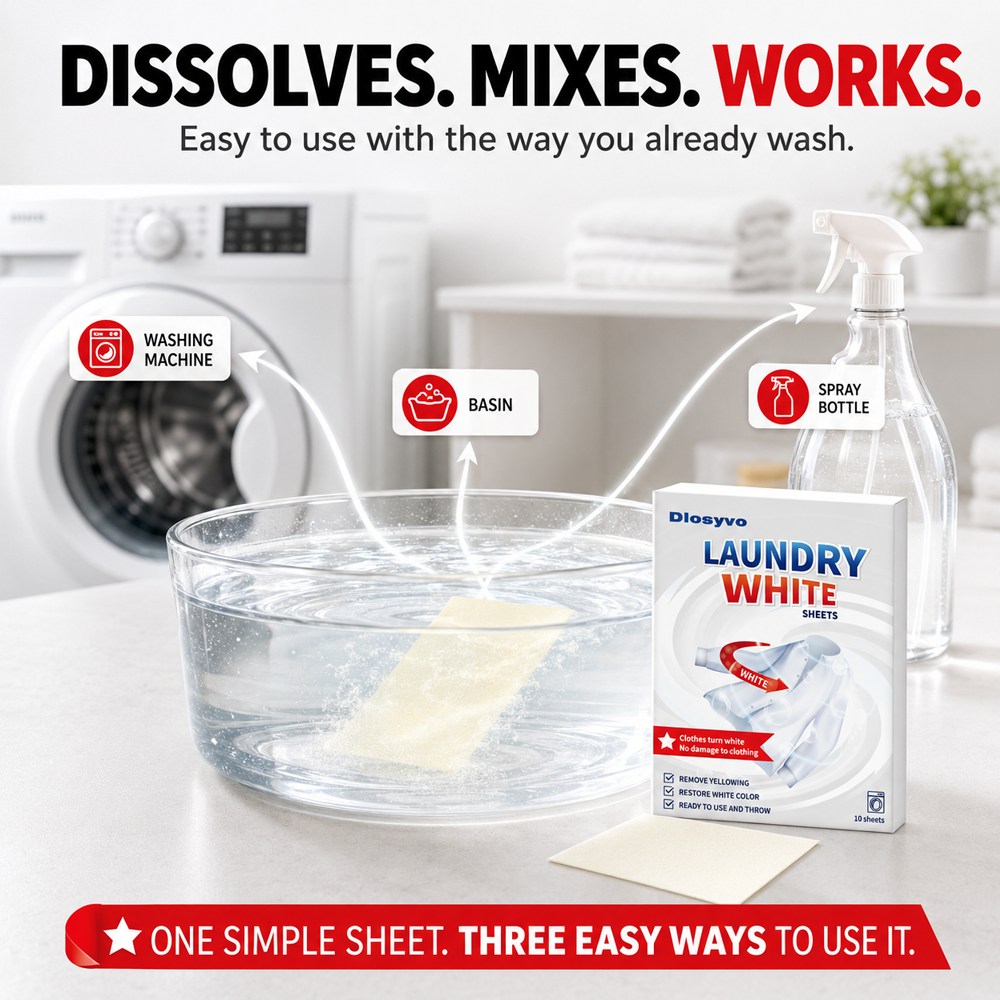 🎉Limited-time offer-Free black-enhancing insert included🫧Deep Cleaning Laundry Whitening Sheets🥼| Dlosyvo®