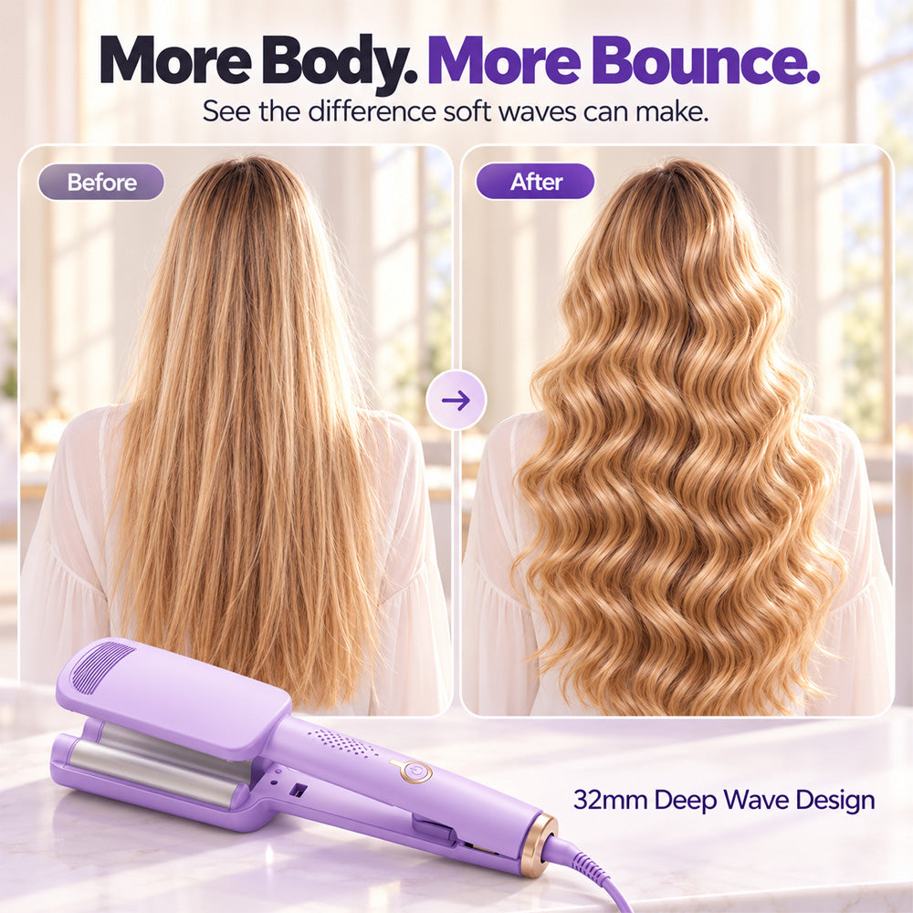 💐 Wavy Curling Iron – Salon shine & heat protection
