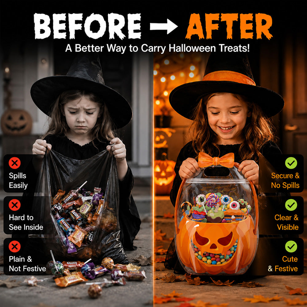 🎃 Unique Halloween Design| Goodie Bags Plastic Candy Bag perfect for candy, gifts, and creative packaging.