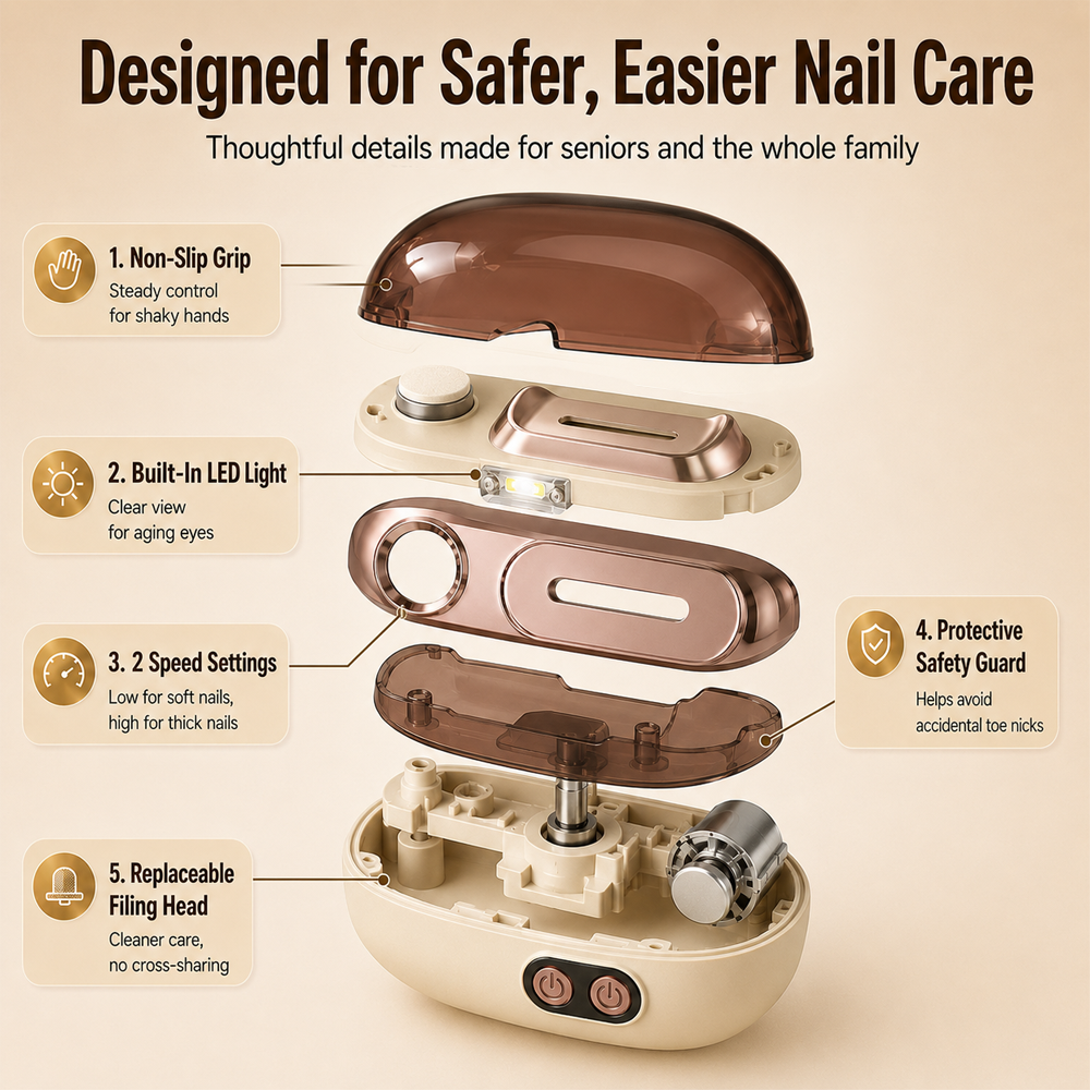 🔥2-in-1 Smart Electric Nail Clipper & Polisher Dlosyvo®