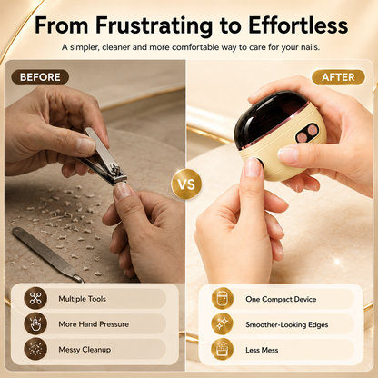 upsell ✂️ LIMITED-TIME 50% OFF! 2-in-1 Smart Electric Nail Clipper & Polisher – Anti-Pinch Safety & LED Light 💅