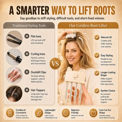 💇 Professional stylist approved💈 Dlosyvo® Wireless Heated Volumizing Root Clip