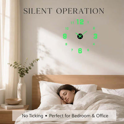 🕒Dlosyvo® Modern 3D Digital Wall Clock 🏠– Silent Acrylic Luminous Wall Decor, Night Glow Easy-Read Time Display, Stylish Home Decoration & Gift