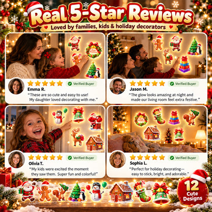 🥳2026 HOT SALE🥳💞50K+ SOLD! 🎄 Light-Up Christmas Wall Decals | No Drill, No Wires, Instant Holiday Glow 🎄