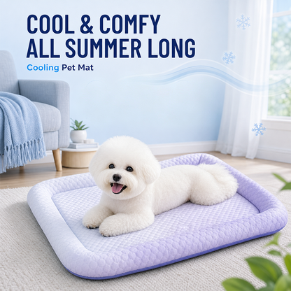 ❄️Pet Cooling Mat for Dogs & Cats 🐾  Naturally Cool Ice-Silk Pad • Breathable, Washable & Soft Dlosyvo®