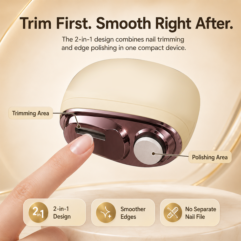 ✂️ LIMITED-TIME 50% OFF!! 💅 2-in-1 Smart Electric Nail Clipper & Polisher 🌟