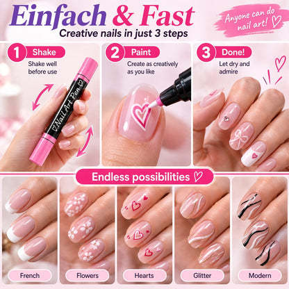 💅 Girls Love It! ✨ 24-Color Nail Art Pen Set | DIY Nail Design for Girls & Kids | Dual-Tip Nail Art Pens for Sleepovers, Birthday Parties & Gifts | No Salon Needed