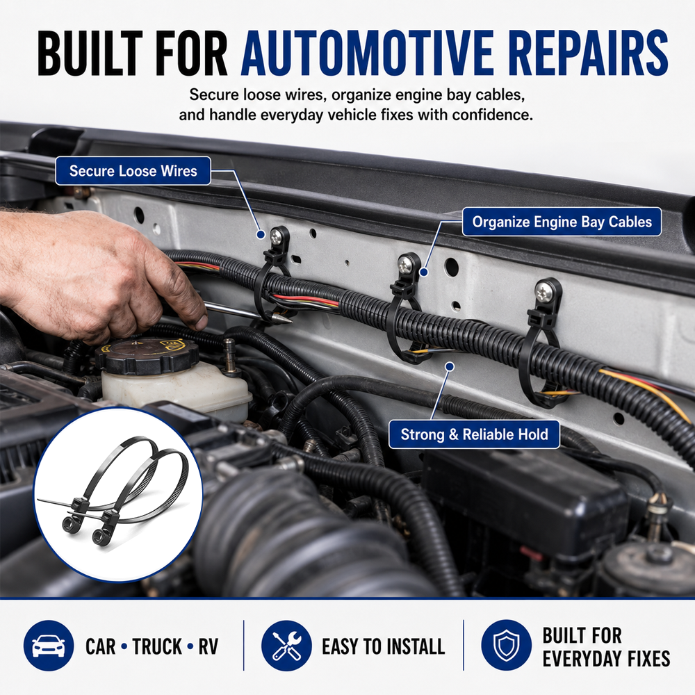 ✂️ LIMITED-TIME 50% OFF! ! Car Body Fastener Zip Ties – UV Resistant Replacement for Screws & Clips  Dlosyvo®
