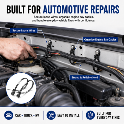✂️ LIMITED-TIME 50% OFF! ! Car Body Fastener Zip Ties – UV Resistant Replacement for Screws & Clips  Dlosyvo®