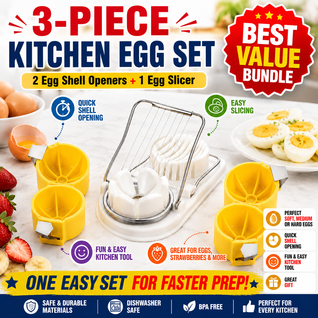 🔥🔥🔥Limited-time 😮‍💨 Buy 1 Get 1 Free ！！！🍳 Quick Egg Cracker Tool – Open Hundreds Of Eggs Faster & Cleaner 🔥