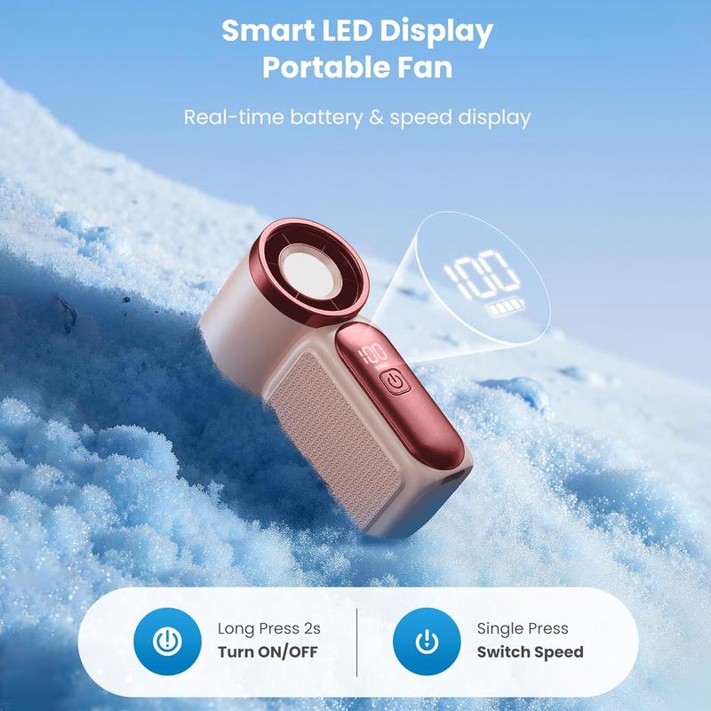 Dlosyvo®🥳2026 HOT SALE🥳50K+ SOLD!❄️  Turbo Handheld Fan – 16900 RPM, 6 speeds, LED display. 3000mAh battery, 10.7hrs cooling. Pocket‑sized power!