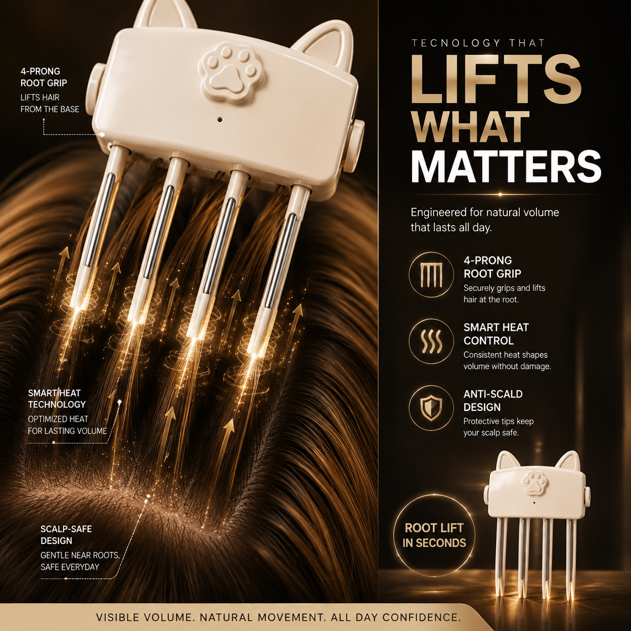 💇 Professional stylist approved💈💞 Dlosyvo® |Wireless Heated Volumizing Root Clip