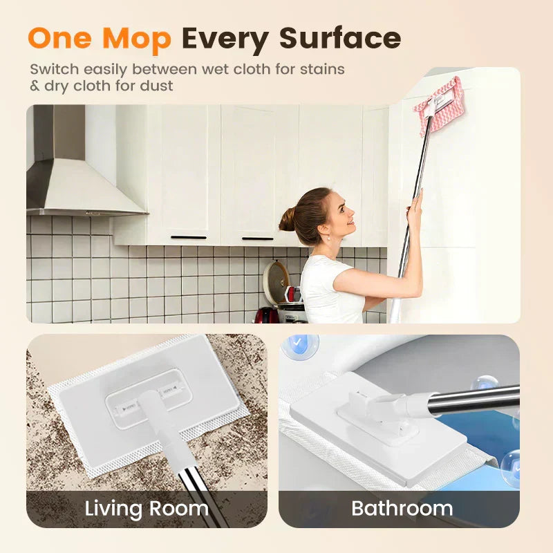 upsell 60%off🧹Disposable Dust Mop with 5 Reusable Cloths