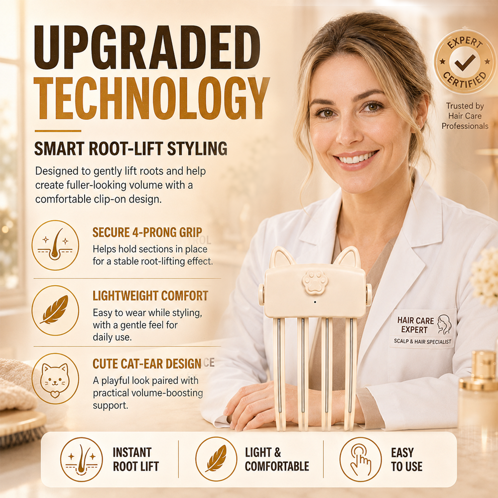 💇 Professional stylist approved💈 Dlosyvo® Wireless Heated Volumizing Root Clip