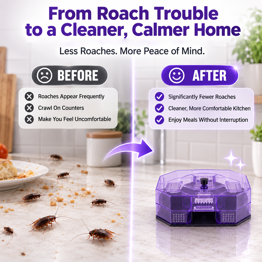 ⏳Time-Limited Special⏰ Reusable Roach Trap – Physical capture, no toxic sprays. One‑way doors, easy to check & clean. Safe for homes with kids & pets! 🏠✨