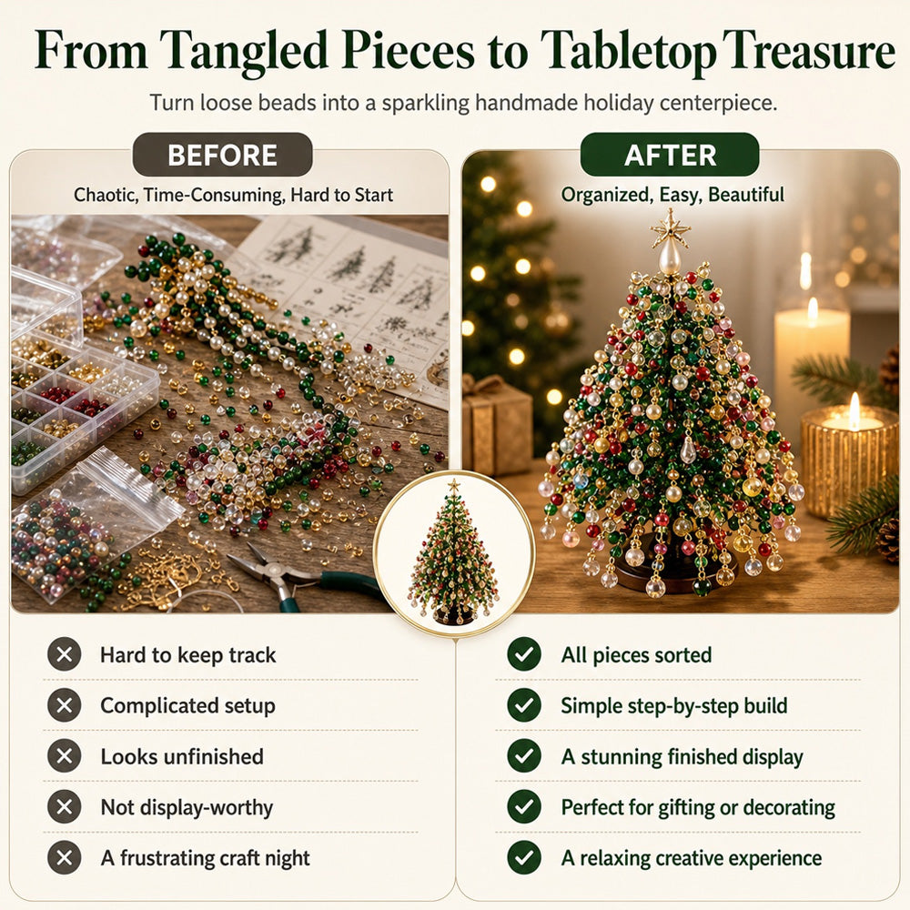 🎄✨ DIY Beaded Christmas Tree Kit – 🎅Create Your Own Sparkling Holiday Decoration | Dlosyvo®