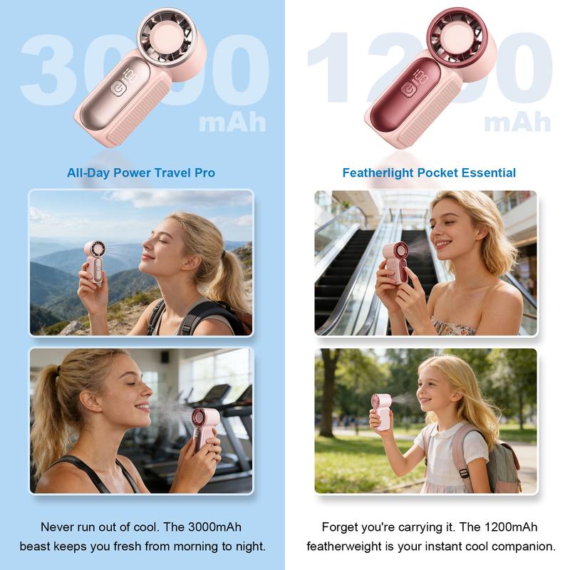 Dlosyvo®🥳2026 HOT SALE🥳50K+ SOLD!❄️  Turbo Handheld Fan – 16900 RPM, 6 speeds, LED display. 3000mAh battery, 10.7hrs cooling. Pocket‑sized power!