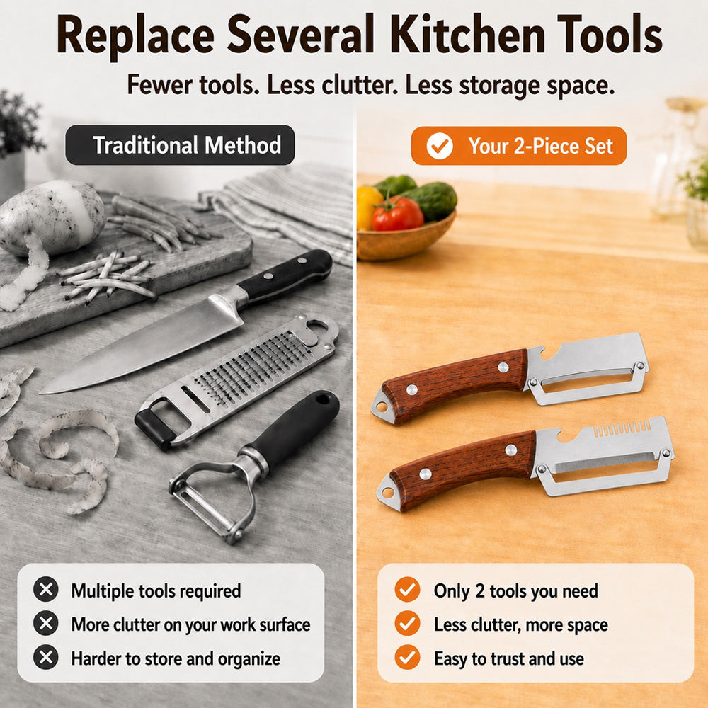 upsell🥕 2-in-1 Multifunctional Vegetable Peeler Set | Peel, Slice & Julienne