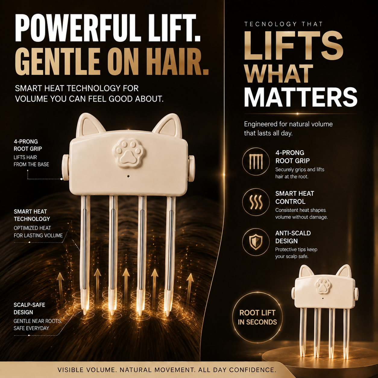 💇 Professional stylist approved💈💞 Dlosyvo® |Wireless Heated Volumizing Root Clip