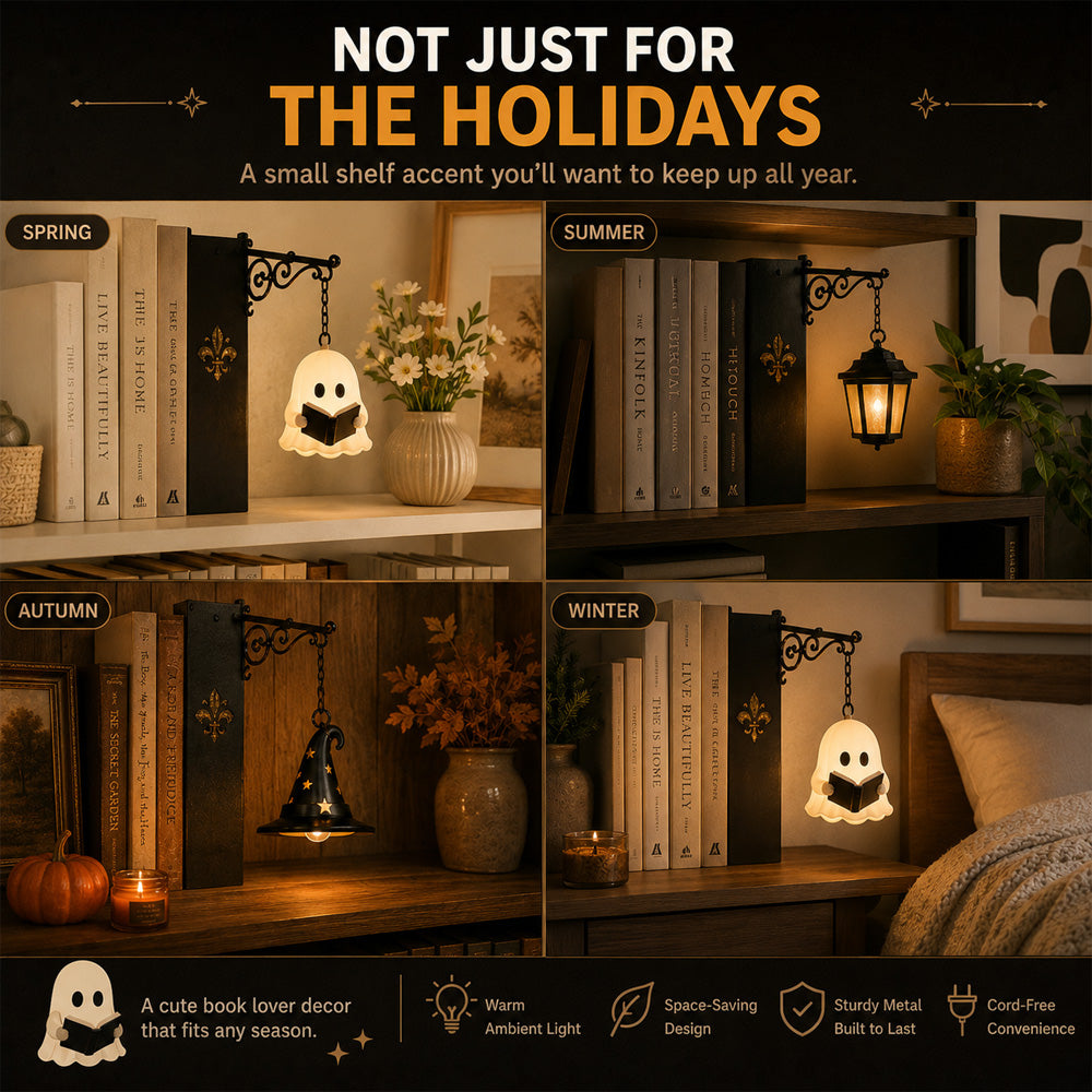 🎃Shockingly Low Price| Ghost Library Lantern – Cozy LED Reading Lamp:The Coziest Thing on the Internet Right Now.