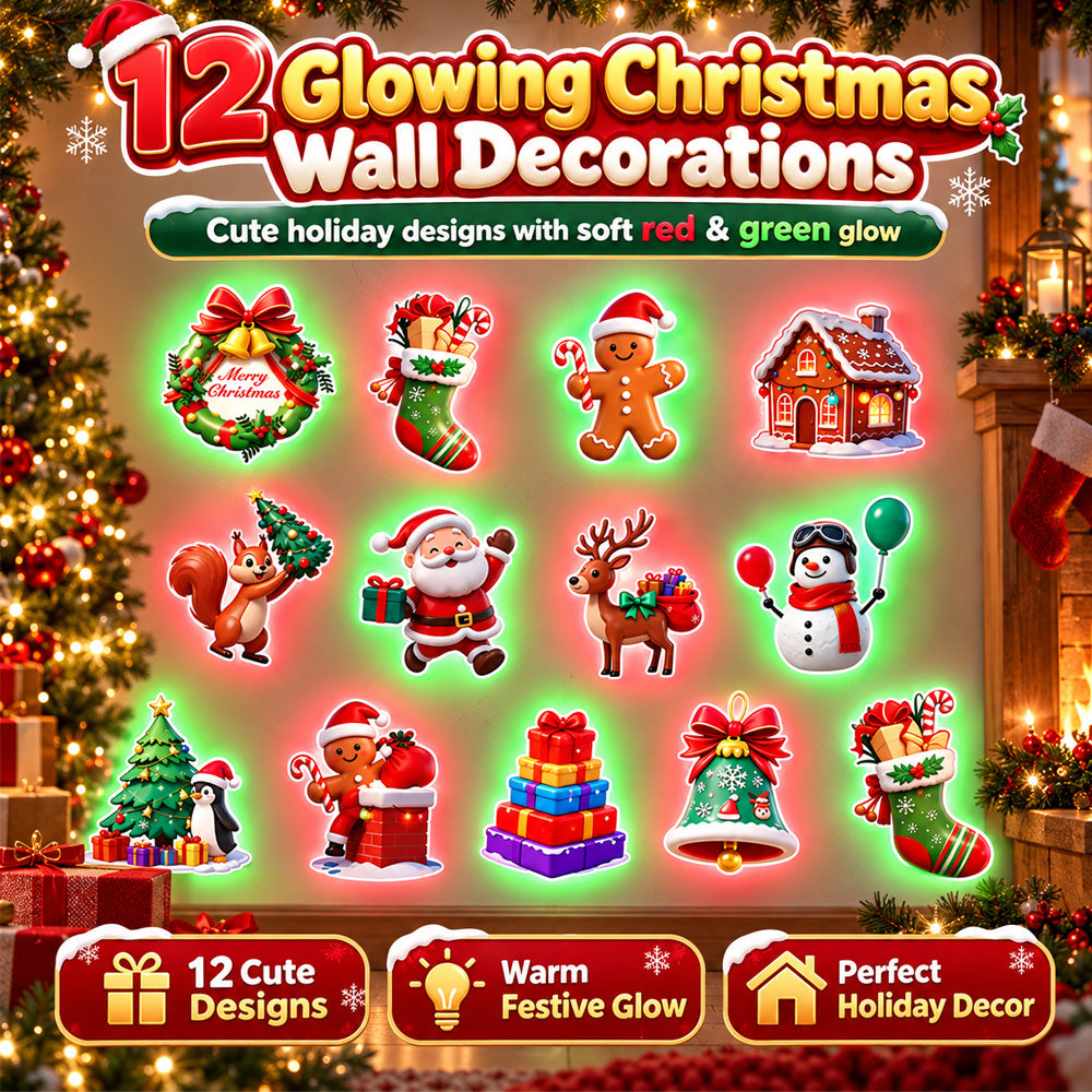 🥳2026 HOT SALE🥳💞50K+ SOLD! 🎄 Light-Up Christmas Wall Decals | No Drill, No Wires, Instant Holiday Glow 🎄