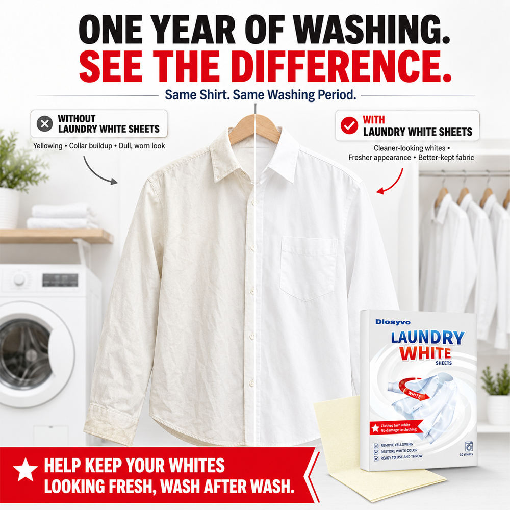 🎉Limited-time offer-Free black-enhancing insert included🫧Deep Cleaning Laundry Whitening Sheets🥼| Dlosyvo®
