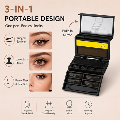 🔥2026 New Arrival🔥3-in-1 Eyeliner and Lower Lash Stamp Kit  Dlosyvo ®