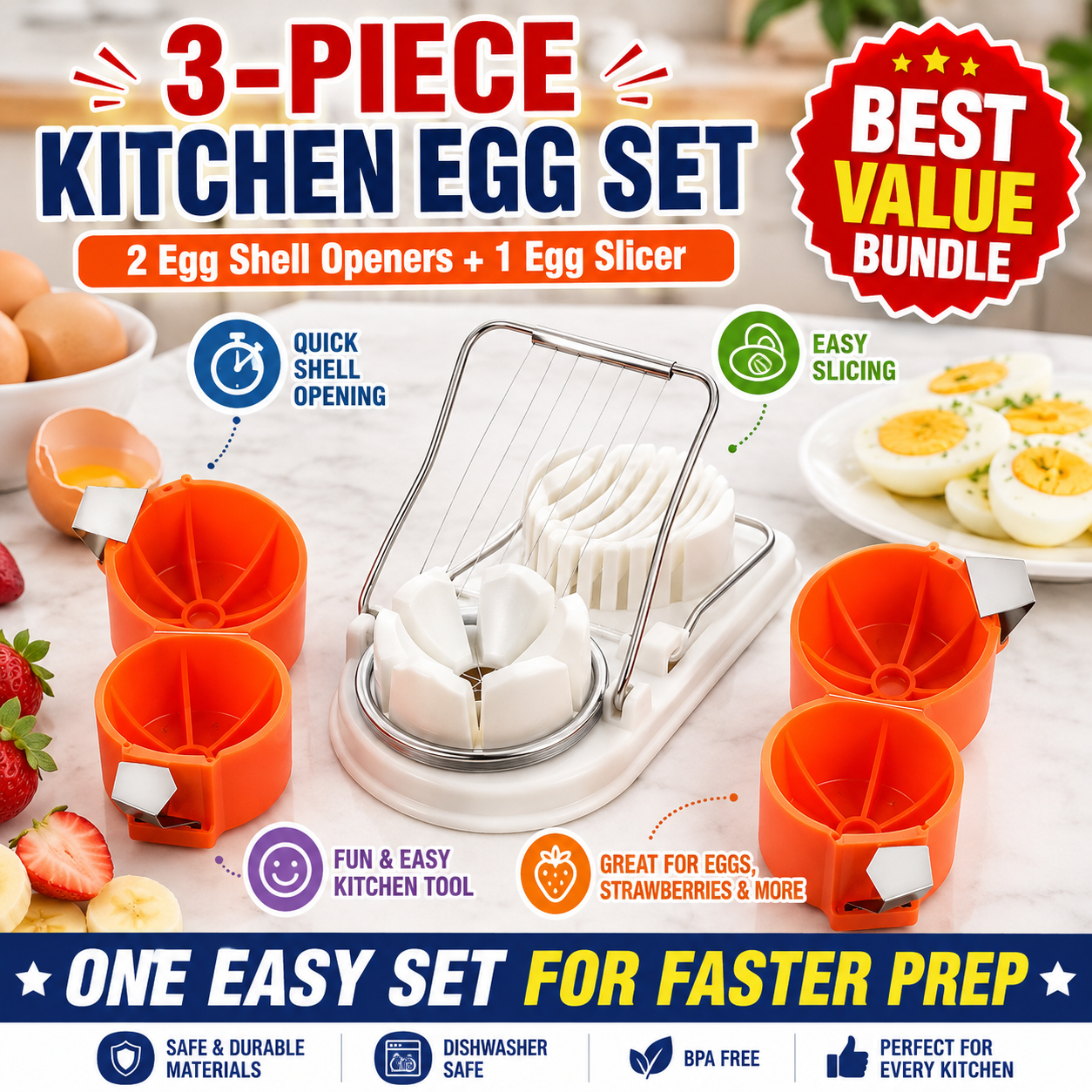 🔥🔥🔥Limited-time 😮‍💨 Buy 1 Get 1 Free ！！！🍳 Quick Egg Cracker Tool – Open Hundreds Of Eggs Faster & Cleaner 🔥