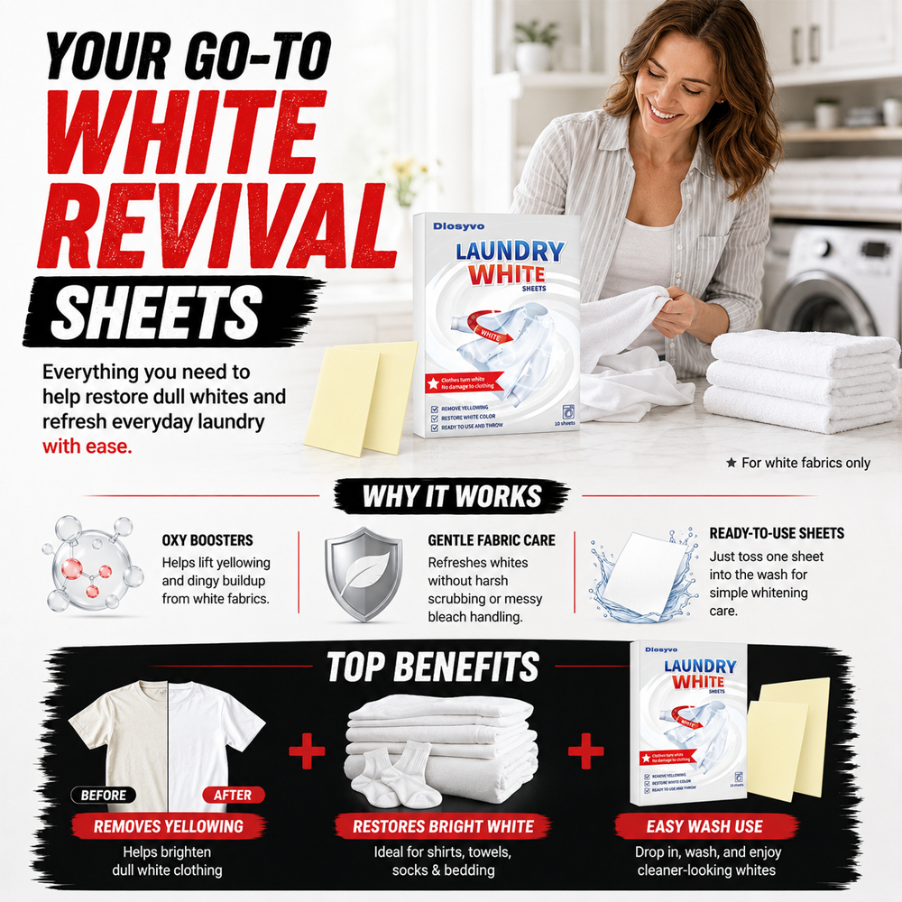 🎉Limited-time offer🔥Free black-enhancing insert included🫧Deep Cleaning Laundry Whitening Sheets🥼| Dlosyvo®