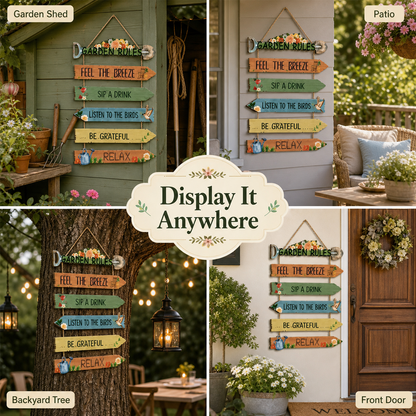 UPSELL Dlosyvo®⏳Limited-time 43% off⏰Rustic Wooden Garden Hanging Sign Wall Decor Plaque🏡🪧