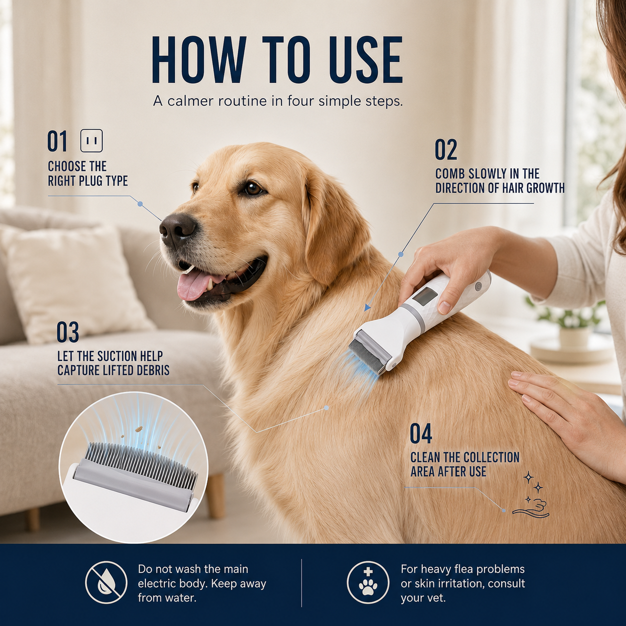 Electric Flea Comb for Pets 🛡️✨Dlosyvo®