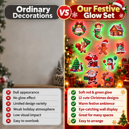 🥳2026 HOT SALE🥳💞50K+ SOLD! 🎄 Light-Up Christmas Wall Decals | No Drill, No Wires, Instant Holiday Glow 🎄